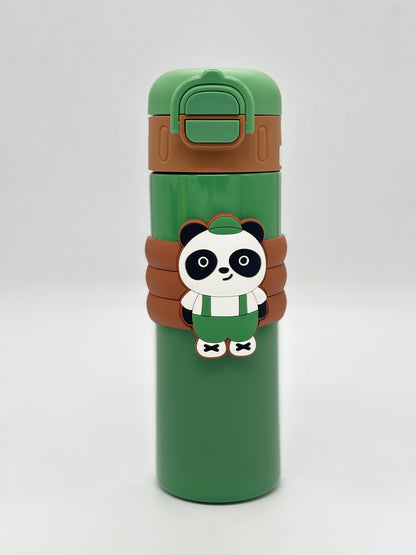 Panda Character Insulated Sipper Bottle 520ml with Silicone Band