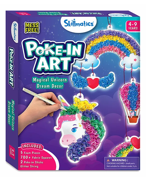 Skillmatics Poke-In Art Magical Unicorn Dream Decor – DIY Craft Kit for Kids Ages 4–9