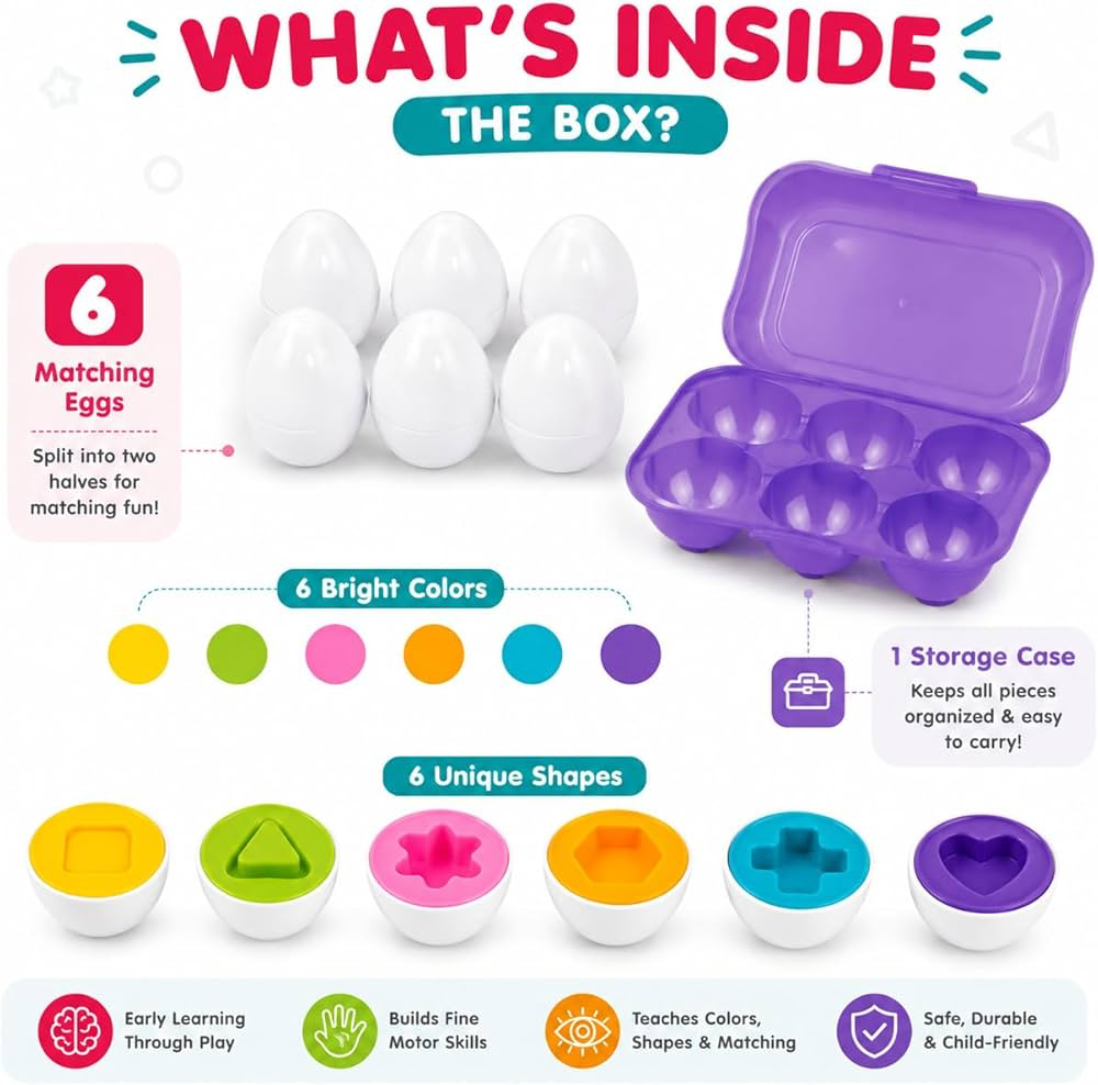 Toymate Smarty Eggs Matching Puzzle Set.