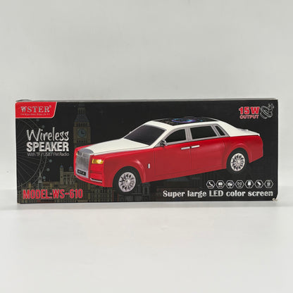WSTER WS-610 Car Shape Bluetooth Speaker with LED Screen and FM Radio