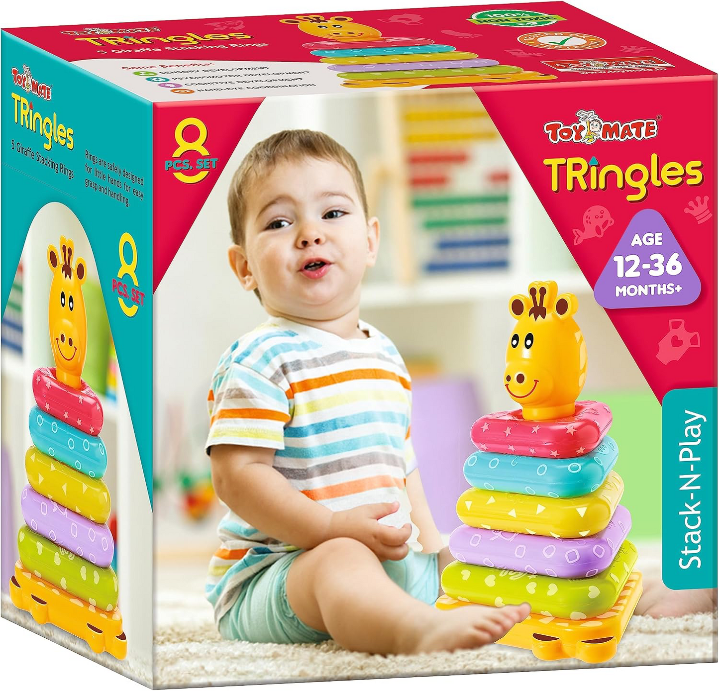 Toymate TRingles,Stack-N-Play Set -( 8 Pcs)