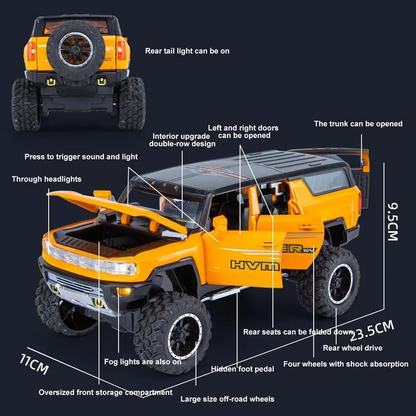 Die-Cast Hvmmer Off-Road Model Car  with Light & Sound 1:24 Scale