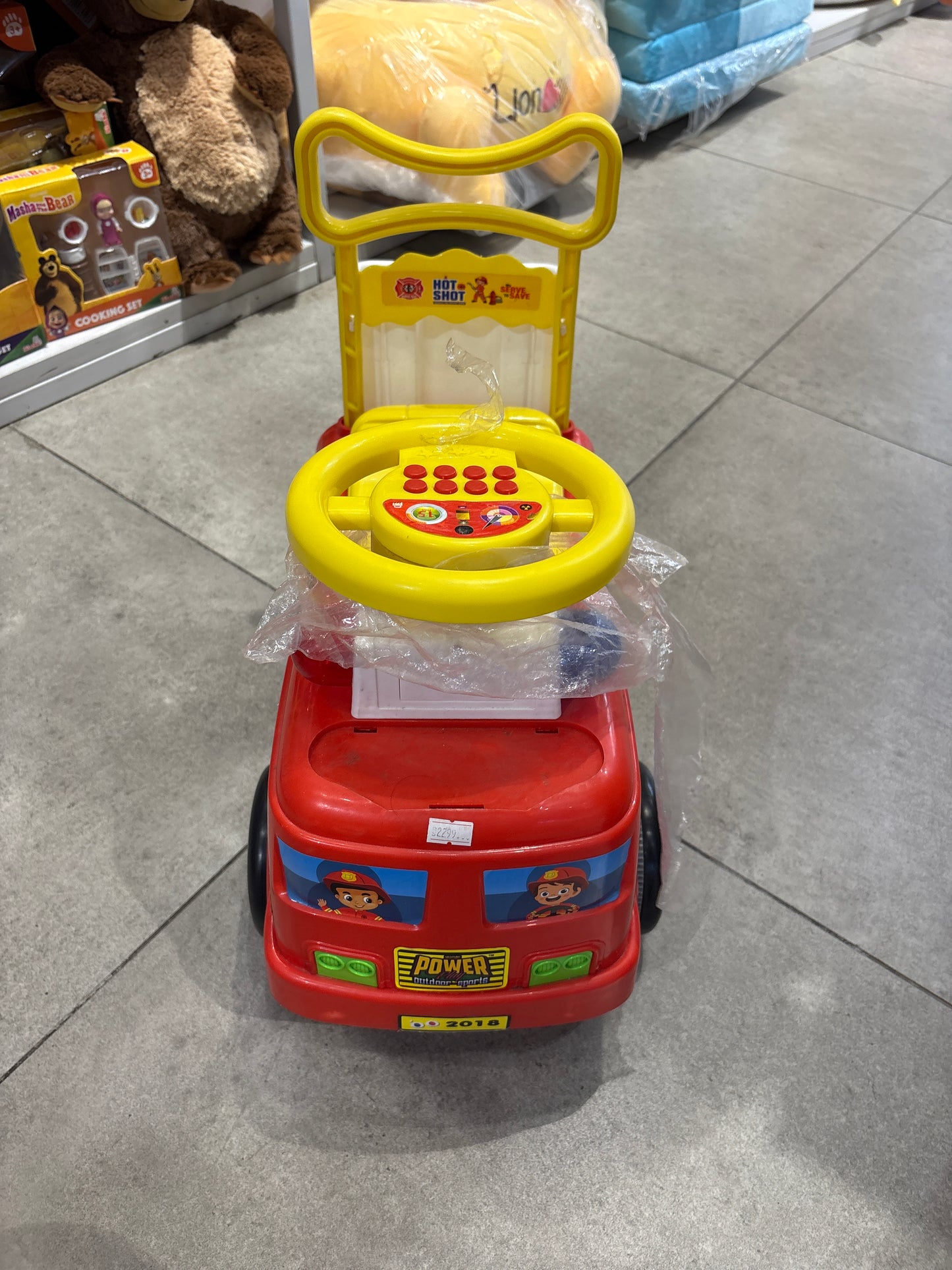Skoodle PowerPlay Hot Shot Fire Rescue Squad Kids Ride-On with Steering Wheel