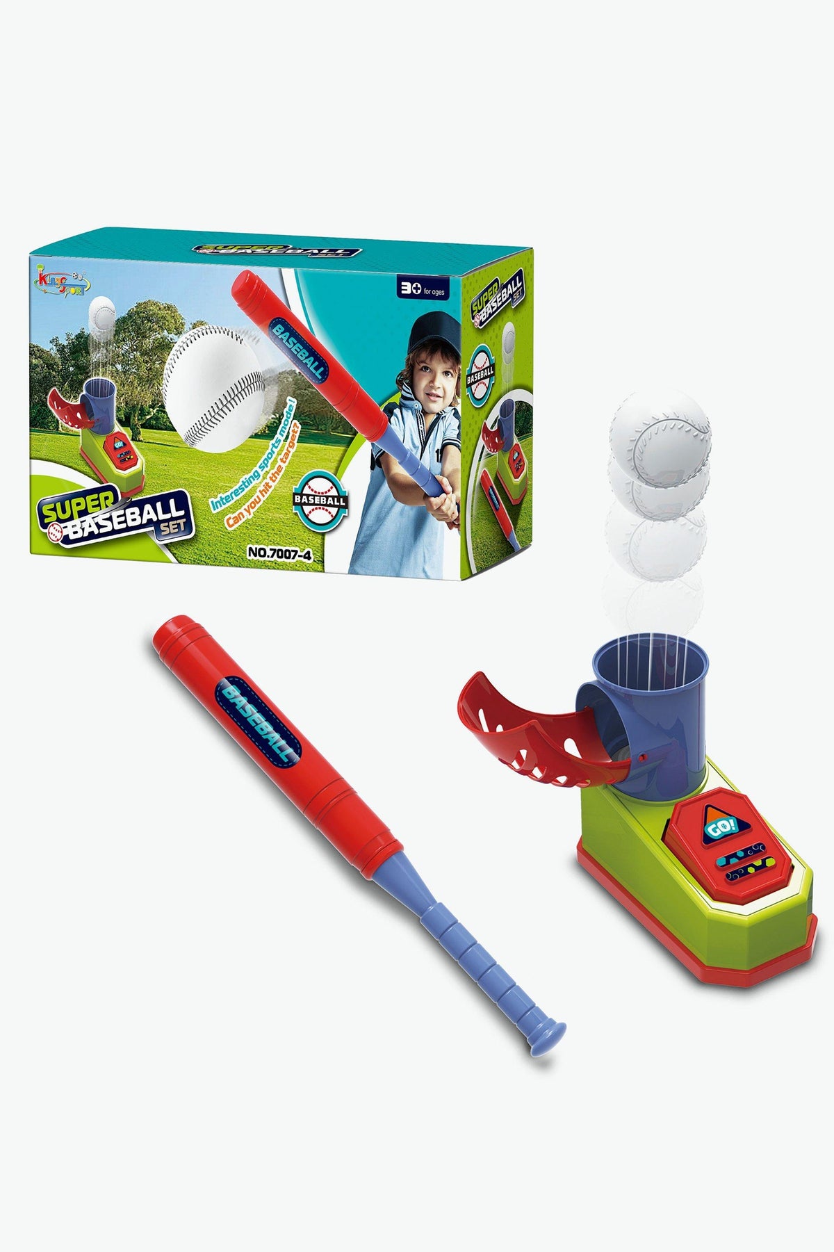 Super Baseball Set for Kids with Foot Pedal Ball Launcher and Bat