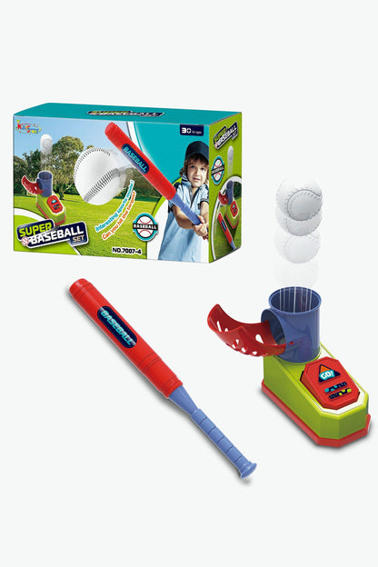 Super Baseball Set for Kids with Foot Pedal Ball Launcher and Bat