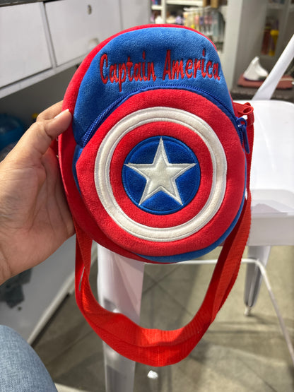 VnM Captain America and Minions Character Plush Sling Bag