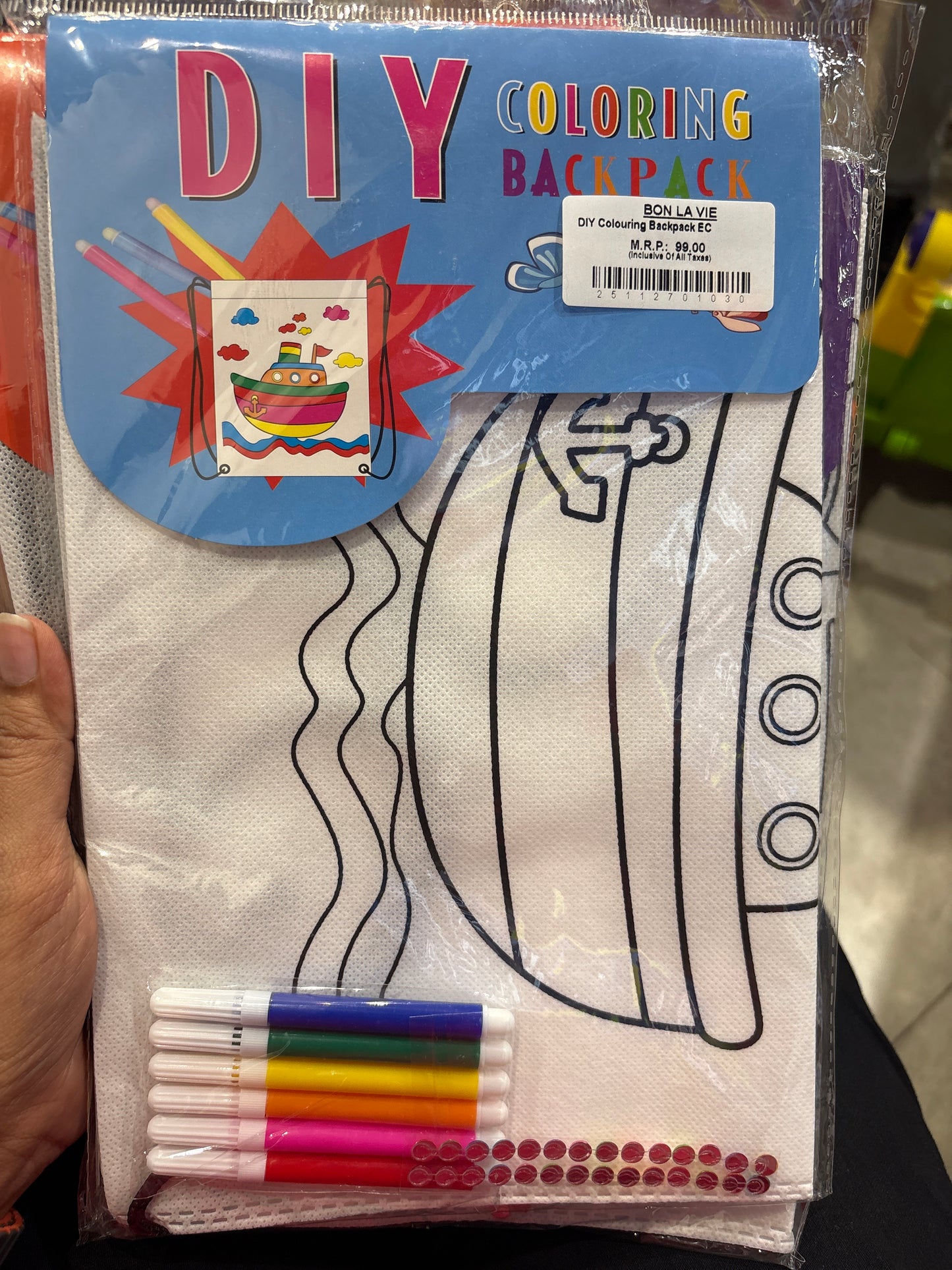 DIY Colouring Backpack EC