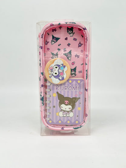 Kuromi Soft Pencil Pouch with Mini Dairy and Kuromi tag