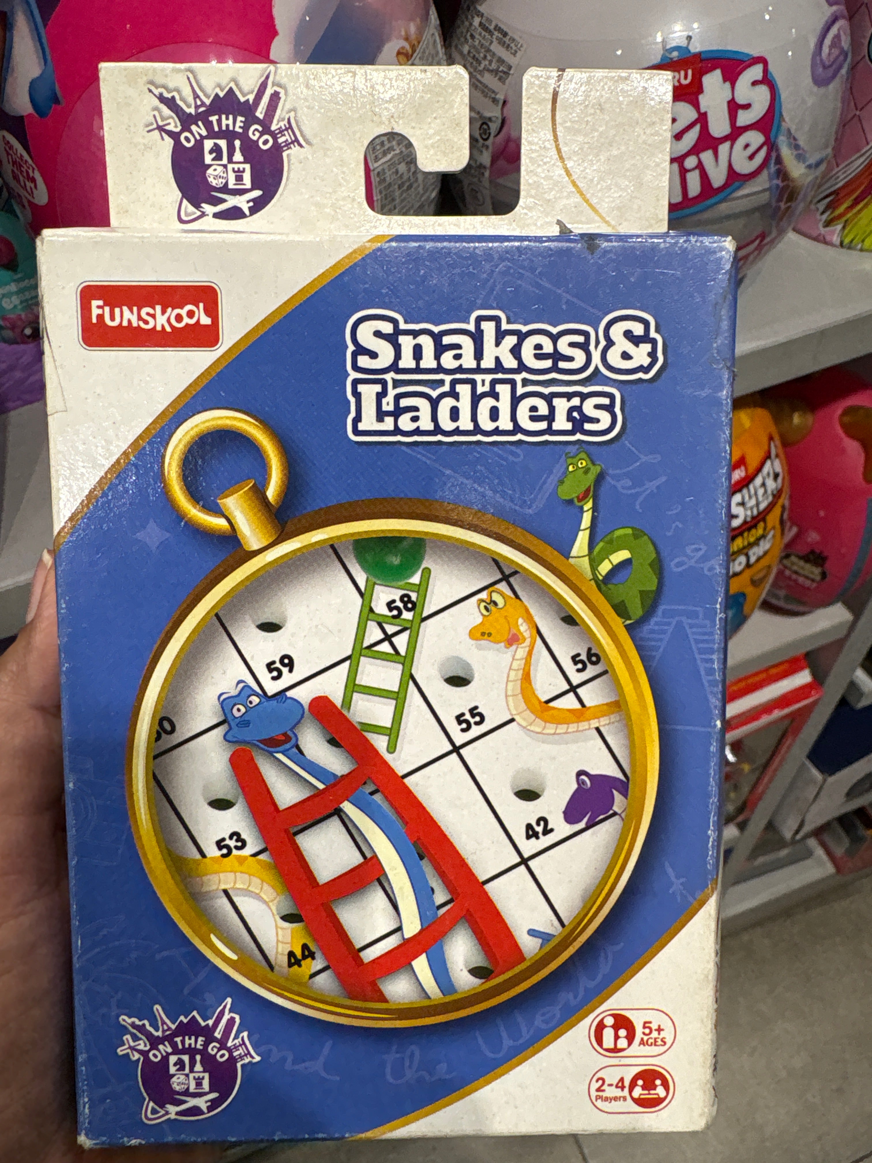 Funskool Snakes and Ladders On The Go Travel Board Game for Kids Age 5 ...