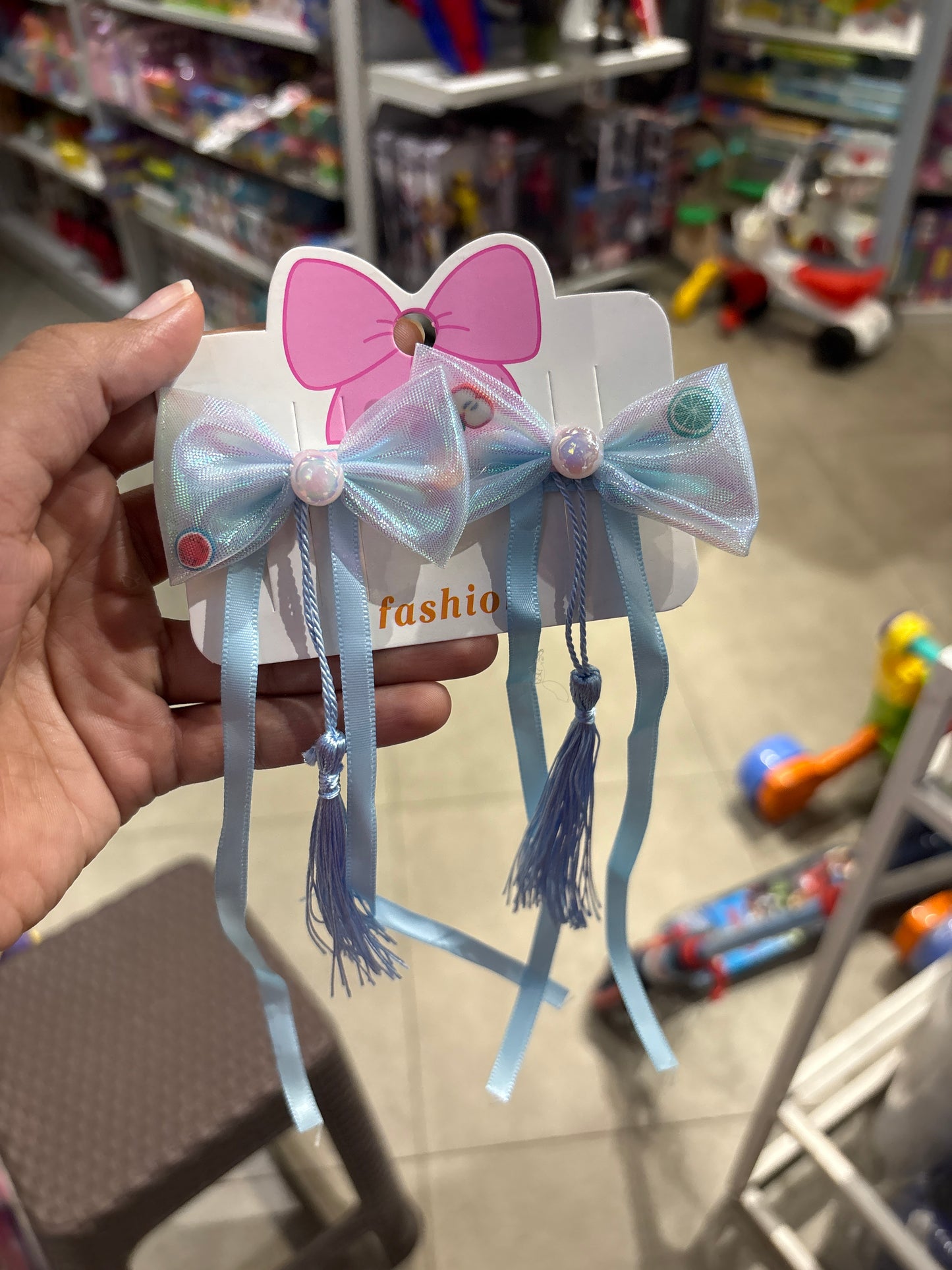 Pearl Bow Hair Clip with Hanging