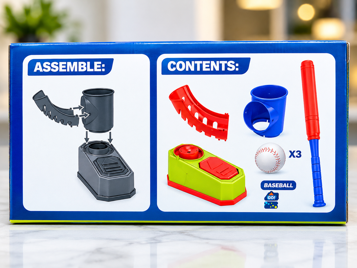 Super Baseball Set for Kids with Foot Pedal Ball Launcher and Bat