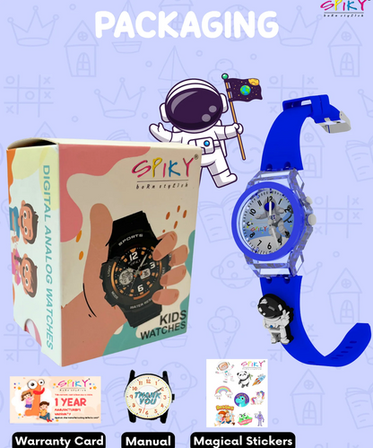 Spiky 3D Cartoon Analog Light Watch For Kids