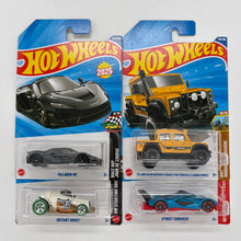 Hot Wheels 1:64 Die-Cast Set of 4 - McLaren W1, Land Rover Defender Double Cab, Street Shrieker, Instant Boost