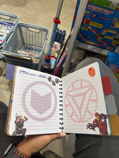 Avengers Assemble Spiral Tabbed Notebook – Marvel Superhero Diary for Kids