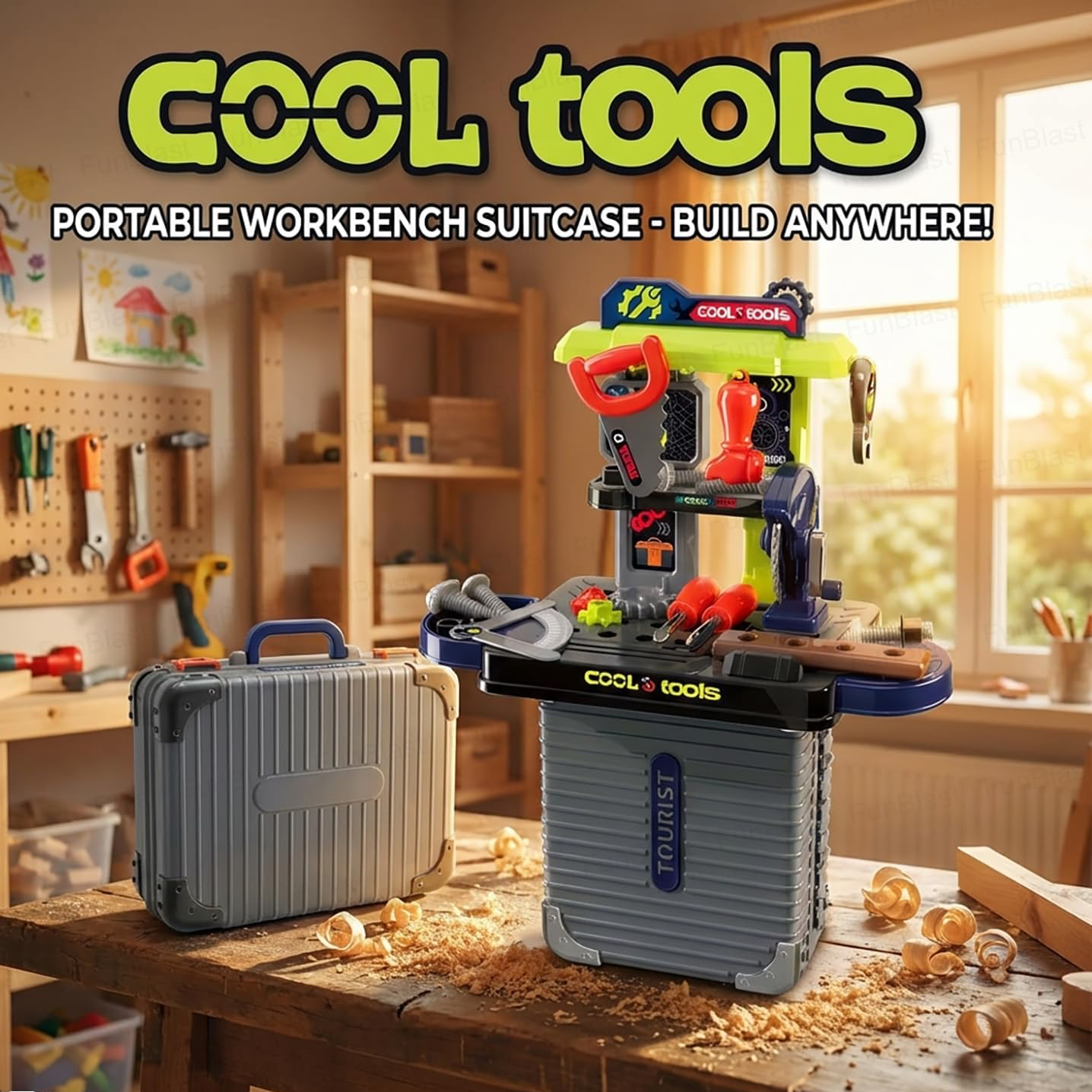 Cool Tools 3-1 Tool Kit Suitcase For Kids