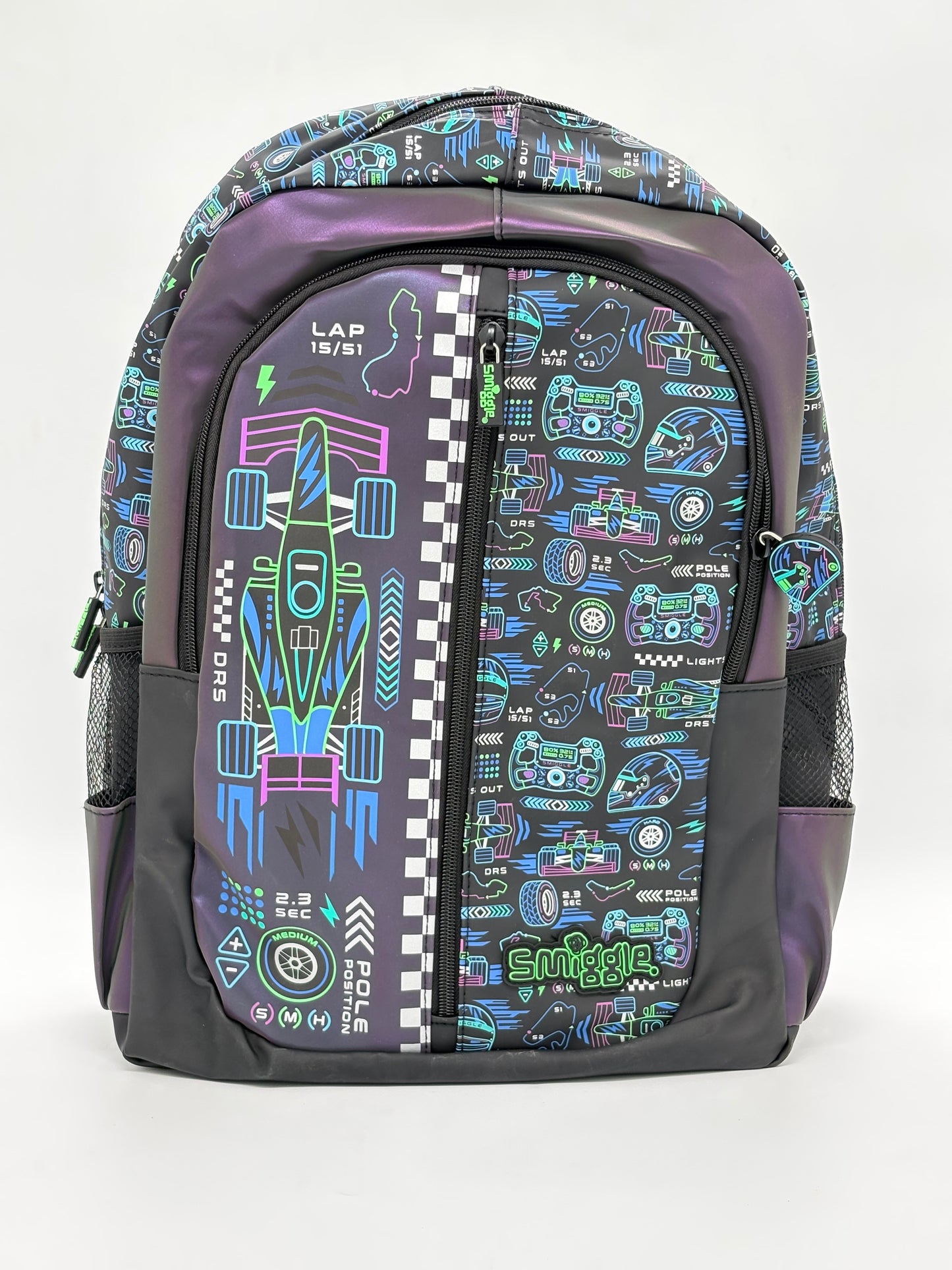 Smiggle Black Formula One School Bag