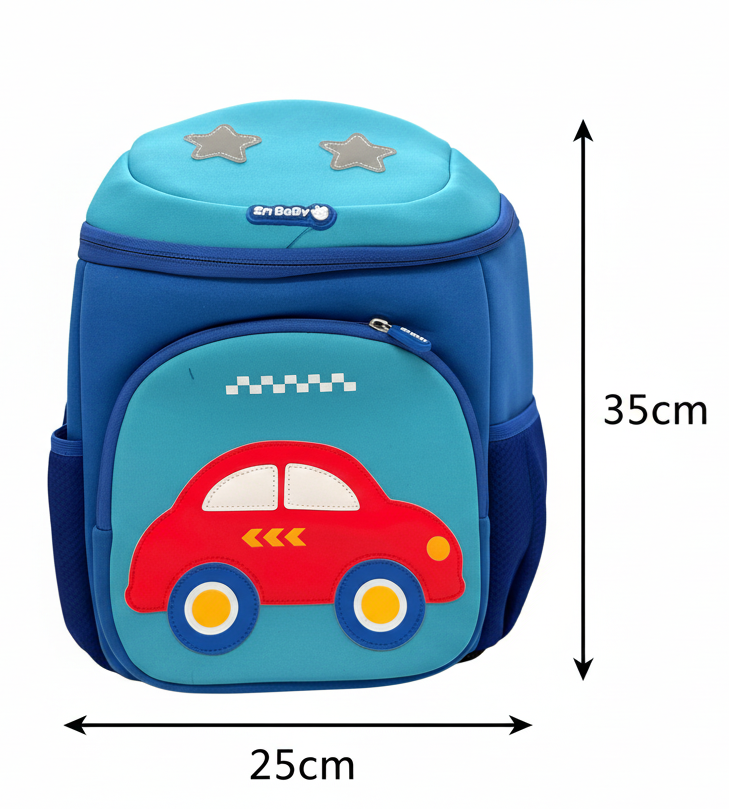 Kids Car Print School Bag