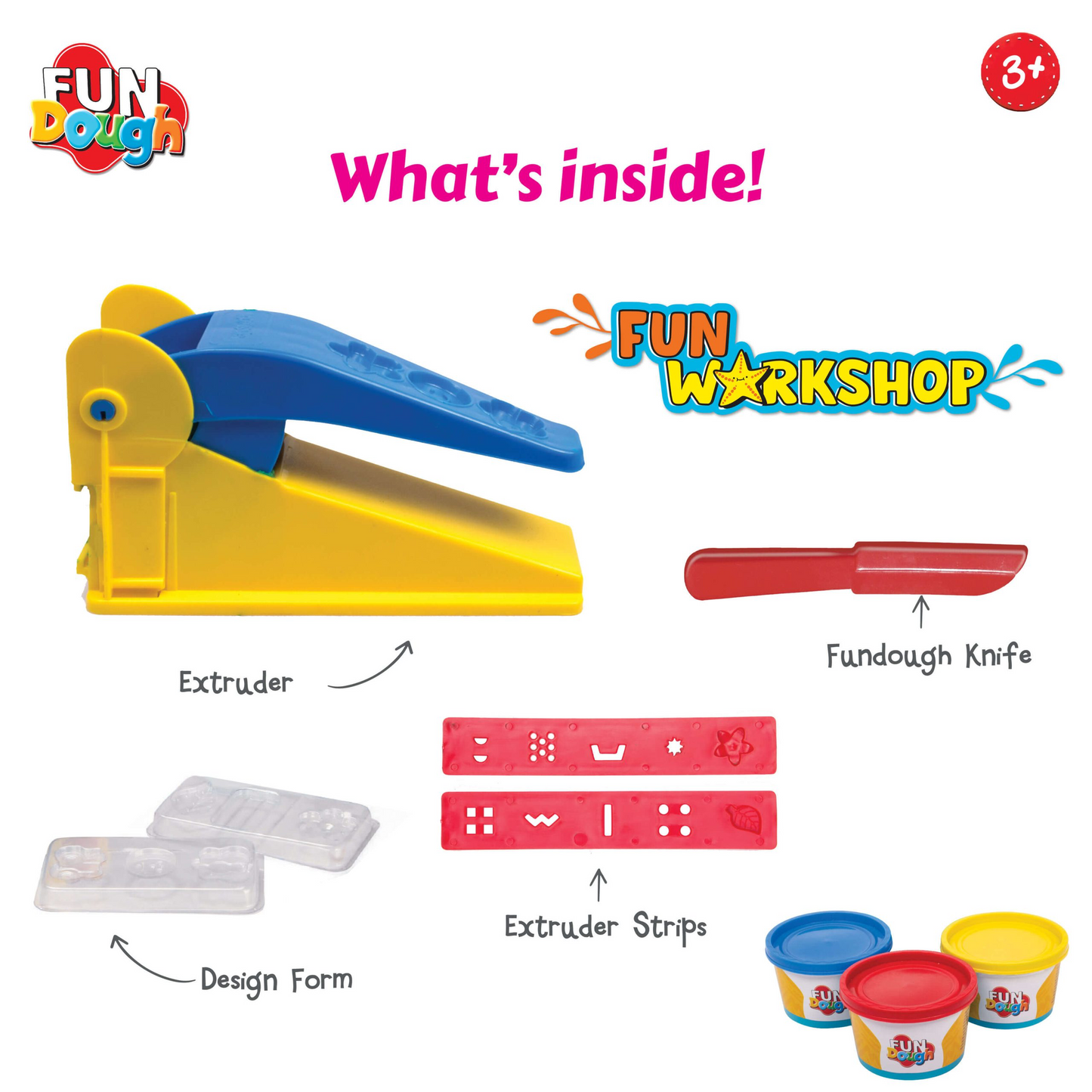 Funskool Fun Dough Fun Workshop Under the Sea Playset with Extruder, 3 Tubs