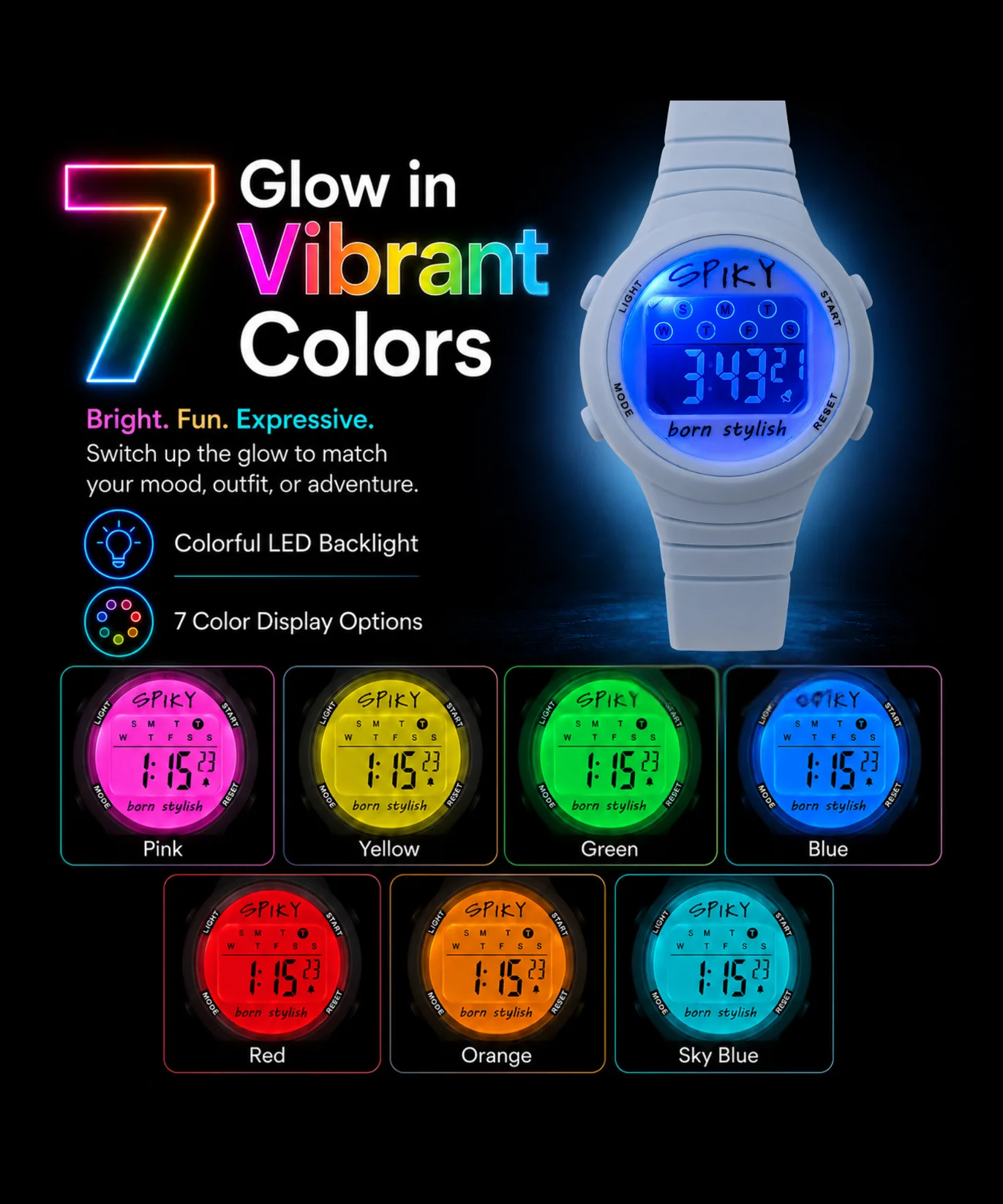 Spiky Spkeva64 Digital Sports Watch for Kids