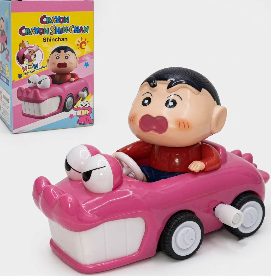 Crayon Shinchan Character Toy - Pull Back Car, Tricycle and Bobble Figure