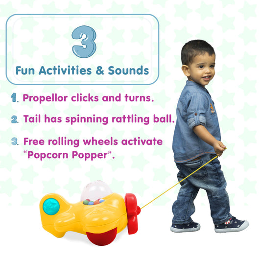 Giggles- 2 in 1 Toddler Multicolour Giftset,Shape Sorting Cube and Aeroplane Pull Along Toy, Develops Motor Skills,18 Months and Above, Infant & Pre-School Toys