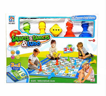2-in-1 Giant Snakes & Ladders and Ludo Play Mat Board Game