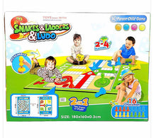 2-in-1 Giant Snakes & Ladders and Ludo Play Mat Board Game