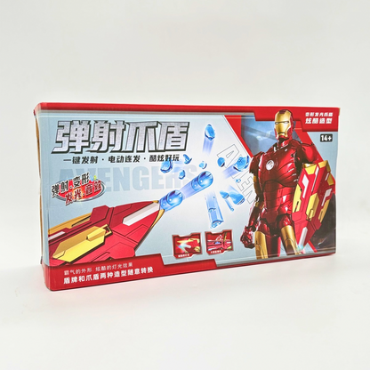 Iron Man Shield Water Bullet Launcher Toy with Light and Sound Effects