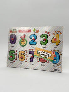 Wooden Number Pegged Puzzle Board 0 to 9 for Kids