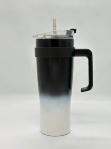 Insulated Stainless Steel Coffee Tumbler with Handle and Straw - 1200 ml