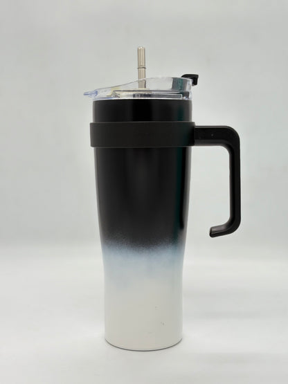 Insulated Stainless Steel Coffee Tumbler with Handle and Straw - 1200 ml