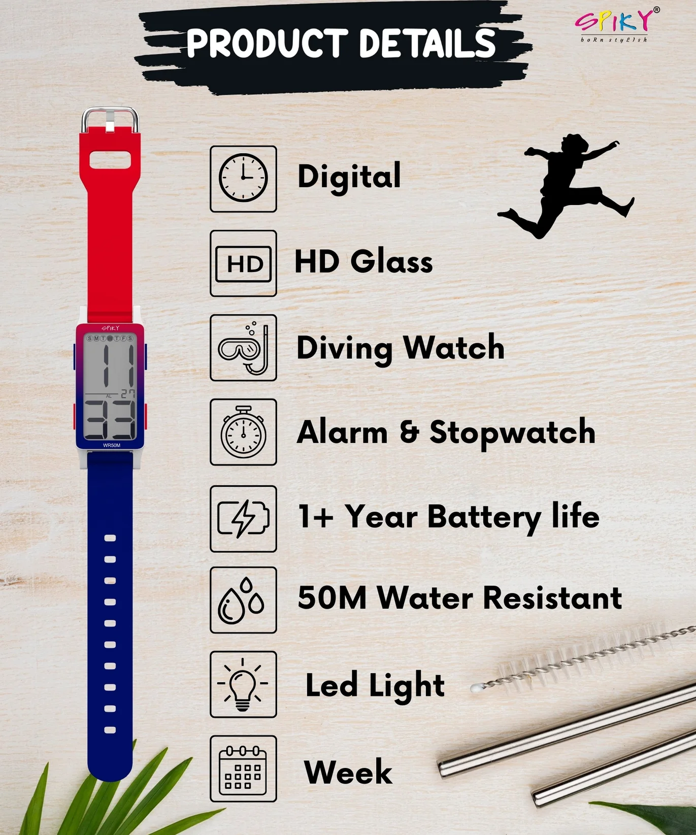 Spiky Spkeva44 Digital Sports Watch for Kids
