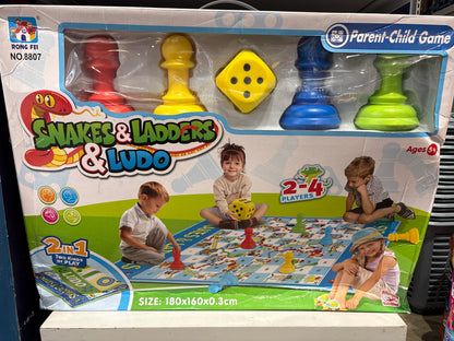 2in1 Snake Ladder Ludo Play Mat Giant size