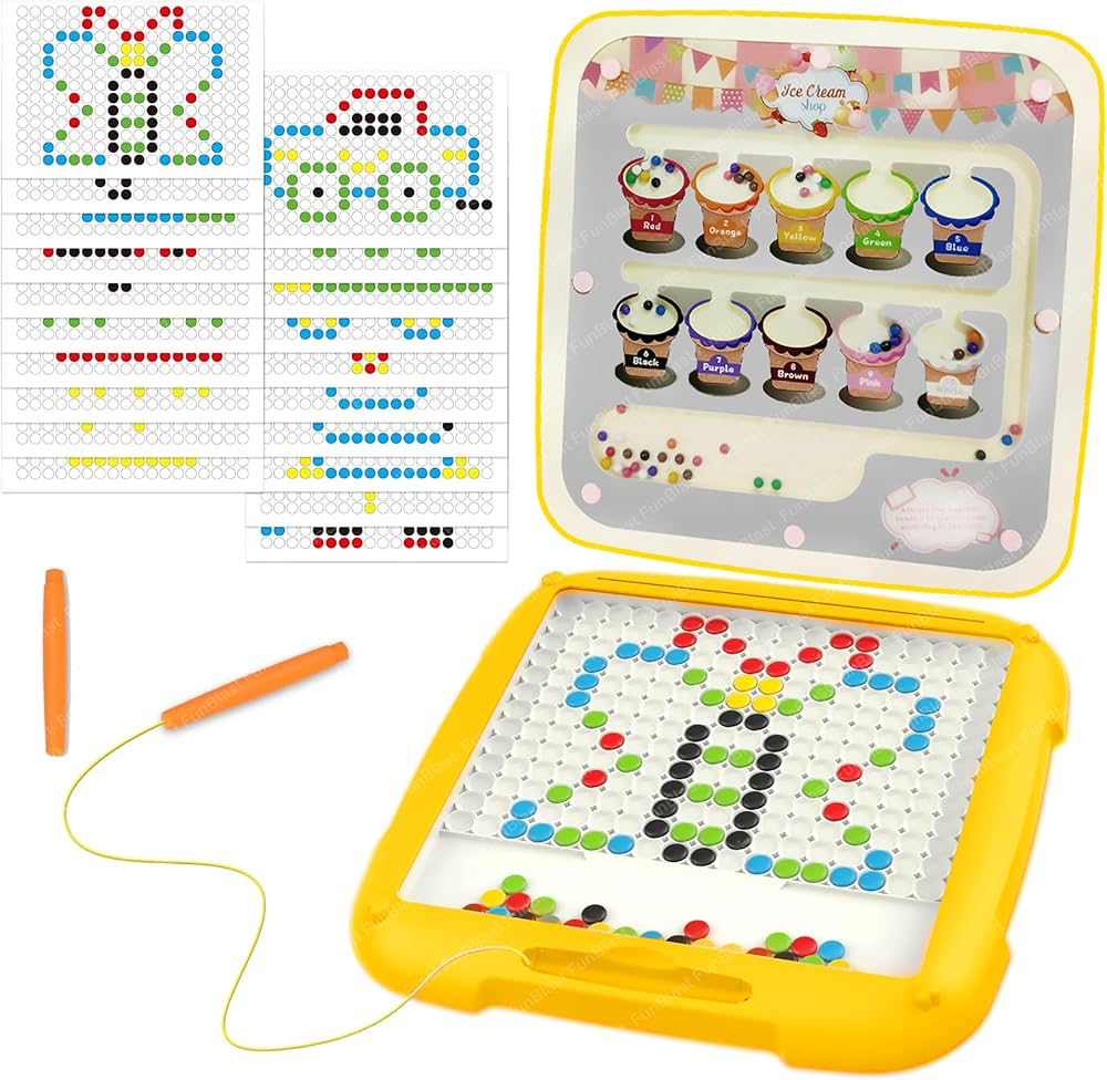2 in 1 Magnetic Drawing Board with Color & Number Counting Maze