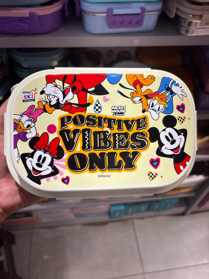 STEEL CARAMEL LUNCH BOX leak proof with avengers, spider man, princess and mickey Minie characters print