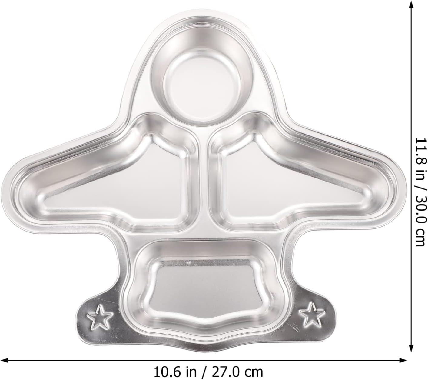 Aeroplane Shaped Stainless Steel Divided Food Plate