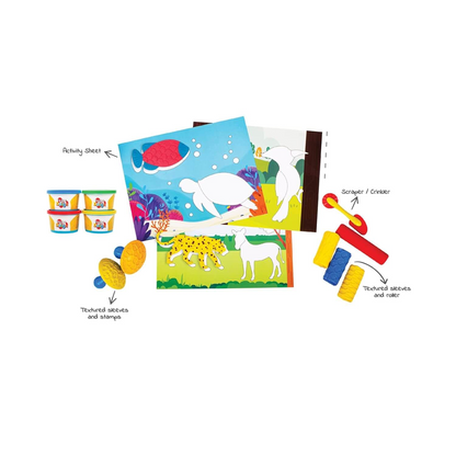 Funskool Fun Dough Roll & Stamp – Textured Roller & Stamp Clay Kit for Kids Ages 3+