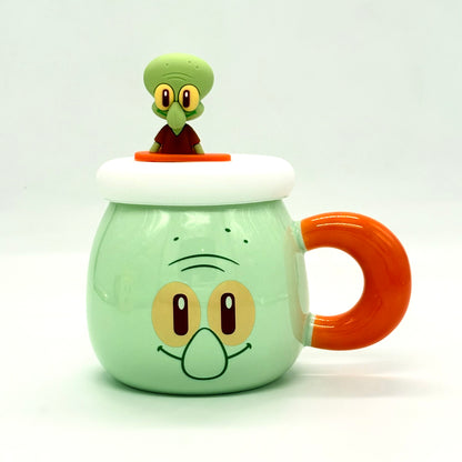 SpongeBob SquarePants Ceramic Mug with Character Topper and Straw