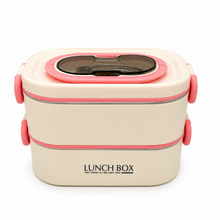 Two Layers Stainless Steel Lunch Box with Spoon
