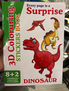 3D Coloring Sticker Book, Surprise Pages, Assorted Themes