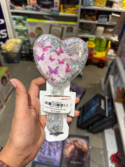 Heart Shape Butterfly Glitter Comb