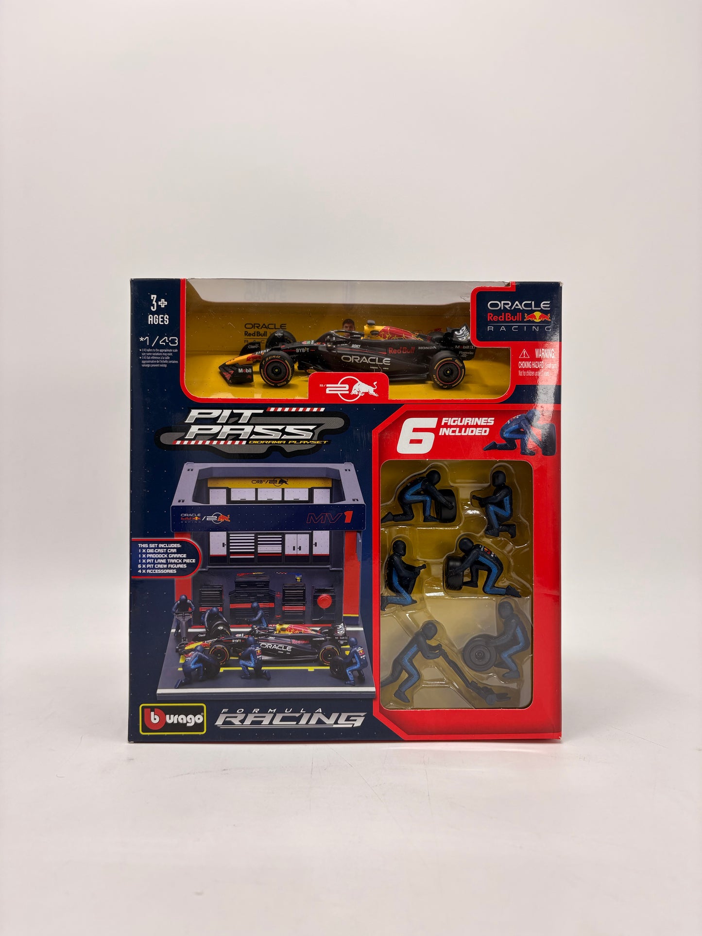 Bburago Original Formula 1 Pit Lane Garage Set with 1:64 Die Cast Car