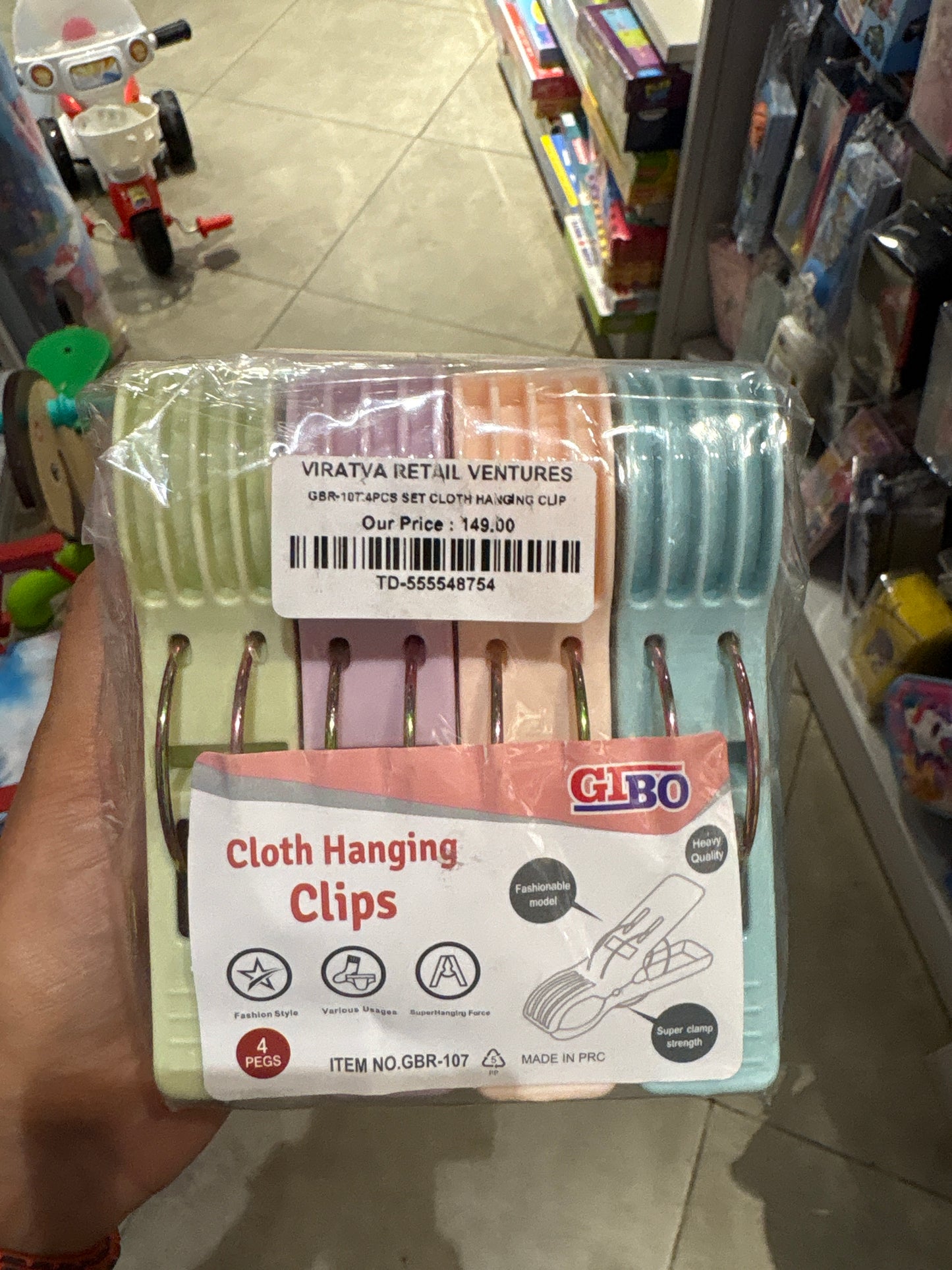 GBR 107 4PCS SET CLOTH HANGING CLIP