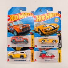 Hot Wheels 1:64 Die-Cast Set of 4 - Ferrari 365 GTB4 Competizione, VW T3 Custom, Quick Chat, 67 Austin Mini Van