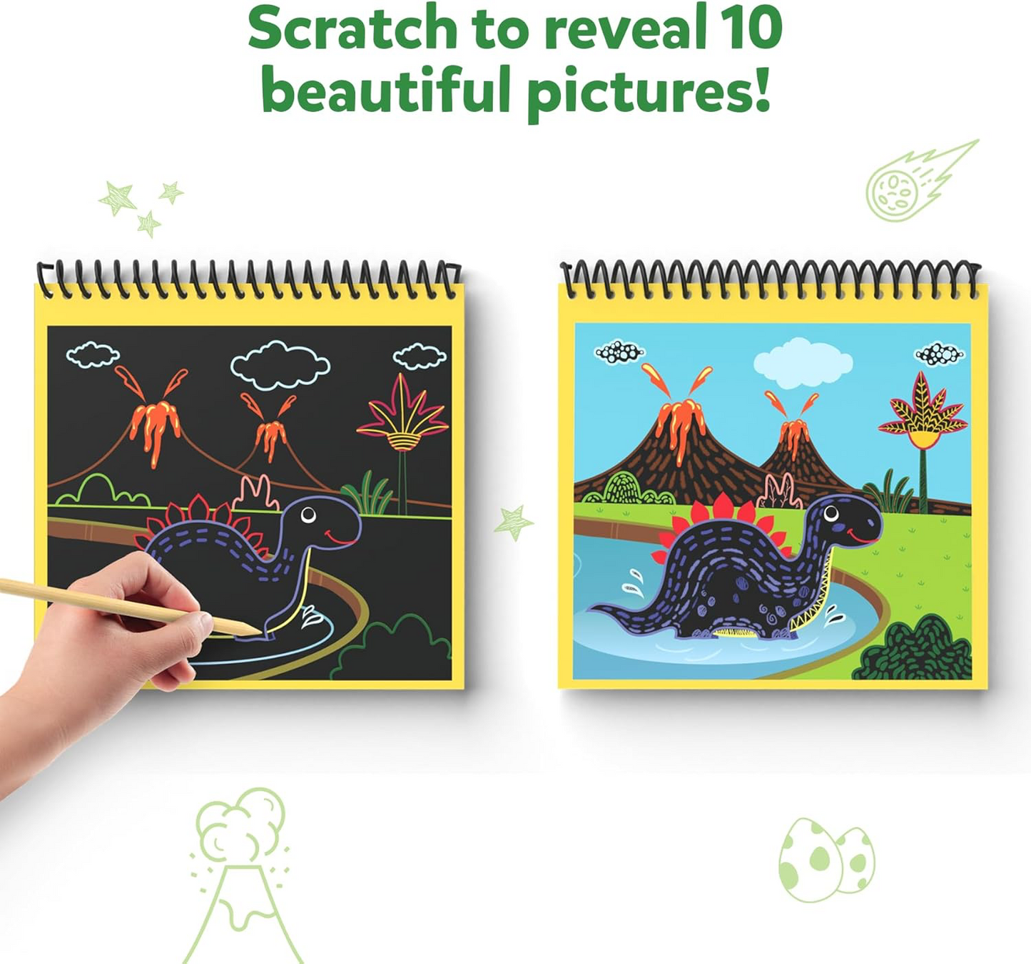 Skillmatics Magical Scratch Art World Of Dinosaurs