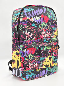 Hip-Hop Graffiti Print School Backpack