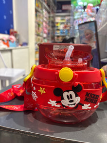 Mickey Mouse Plastic Sipper Water Bottle with Light and Strap 420ml
