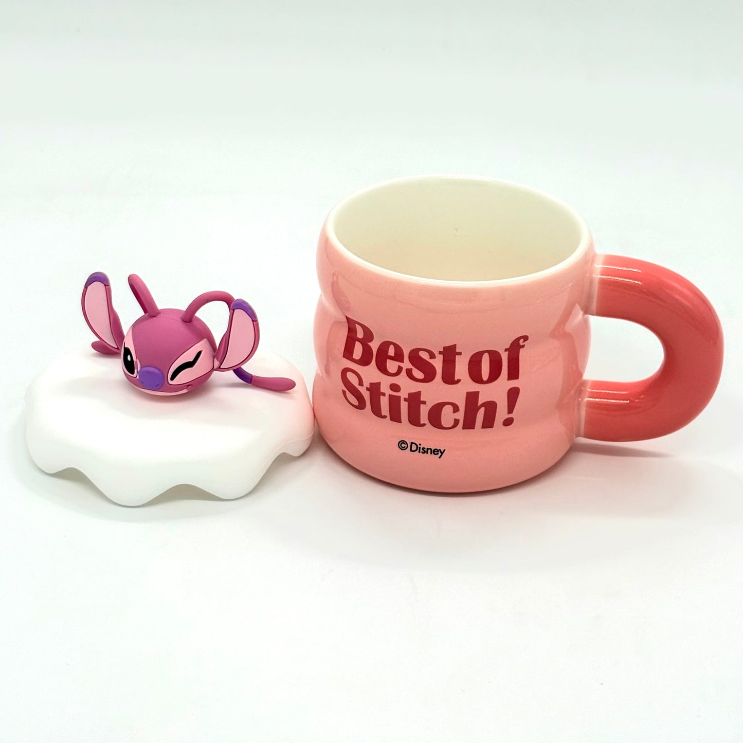 Best of Stitch Ceramic Mug with Angel Character Topper Lid