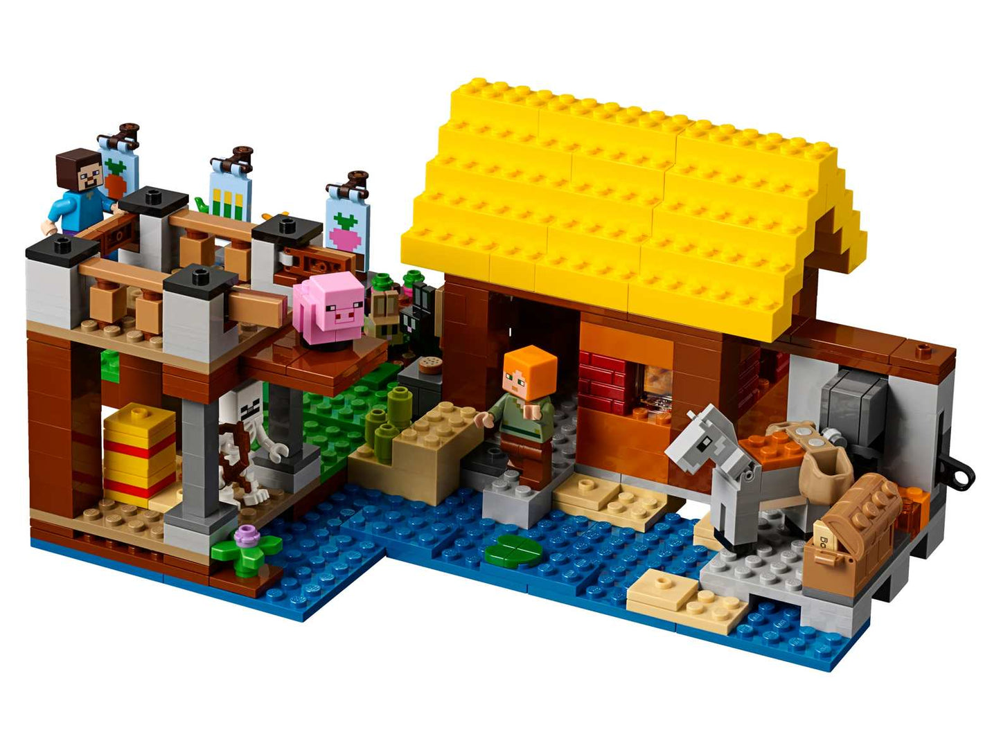 Brick My World Minecraft Farm Cottage Mega Blocks 840 Pcs - Building Set for Ages 6+