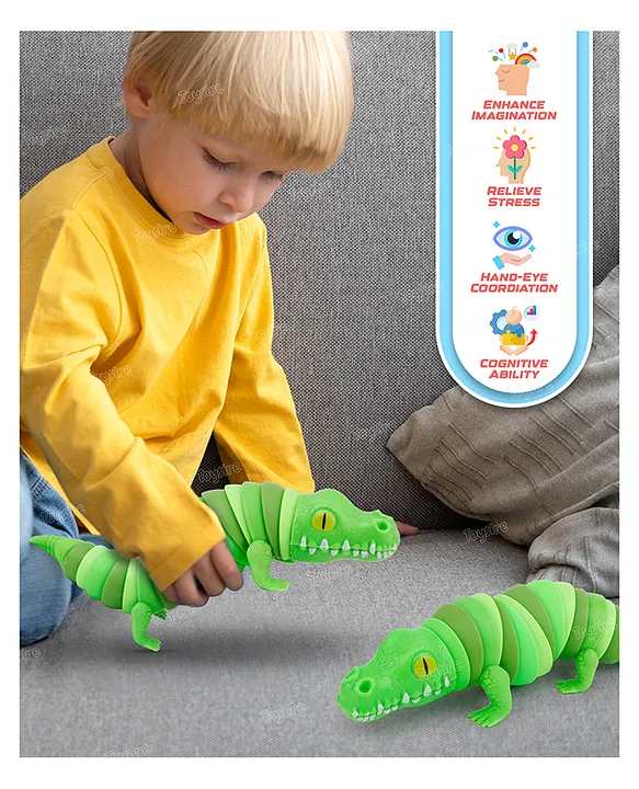 Crocodile Fidget Slug Toy with Jingle Sound 23cm